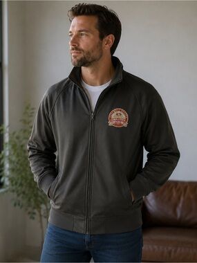 49ers Farewell Season Candlestick Park Long Sleeve Zip Jacket Mens Medium Black